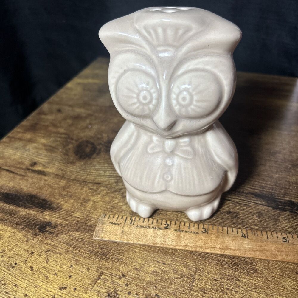Vintage Ceramic Wise Owl Beige 5” For Sachet Potpourri Holder W/ Rubber Stopper - Picture 5 of 11
